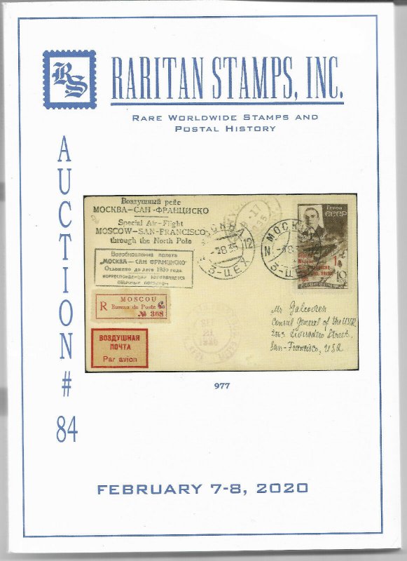 RARITAN Action # 84 Catalog Feb 7-8, Very Rare Russia, Ukraine, Latvia VF NEW!