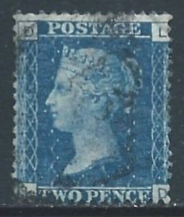Great Britain #30 Used Plate 14 Queen Victoria 2p
