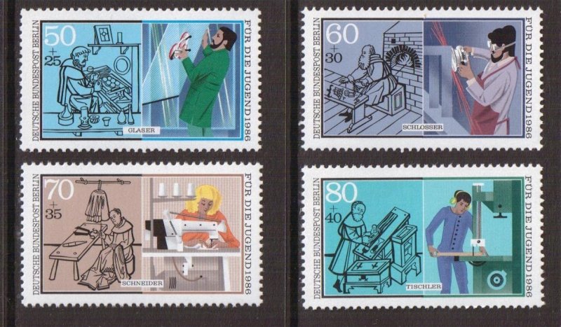 Germany  Berlin   #9NB234-9NB237   MNH  1986  vocational training