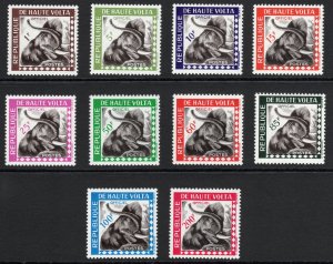 Upper Volta(1963) #O1-10, Official Stamps-Elephant, VF, hinged. Scott Cat $15.55