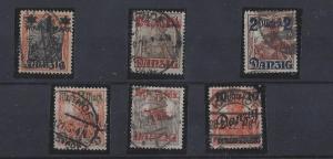 Danzig, 25-30 (6v), Overprinted Singles,**Used**