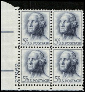 US #1213b WASHINGTON MNH LL PLATE BLOCK #27962