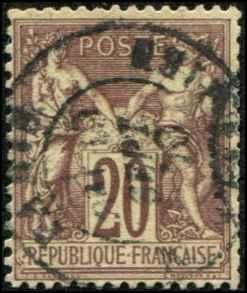 France SC# 70 Peace & Commerce 20c  Used / CDS  SCV $18
