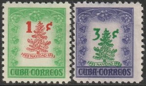 Cuba 1952 Sc 498-9 set MH* thins heavy hinging