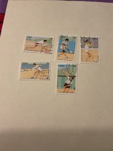 Cuba Tennis set of 5, 1993, #3478-82, CTO