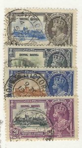 Hong Kong Sc #147-150 Silver Jubilee set of 4 used VF