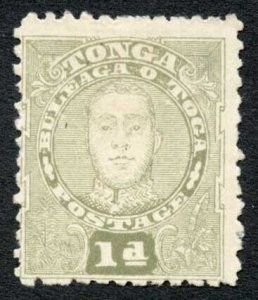 Tonga SG32 1d Olive-Green Mint (no gum) Cat 32 pounds