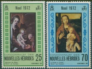 New Hebrides French 1972 SGF185-F186 Christmas set MNH