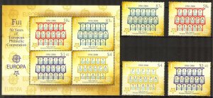 Fiji 2005 50 Years of Europa CEPT Stamps set of 4 + S/S MNH