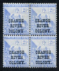 Orange Free State SG135a 2 1/2d No Stop after Colony (Top left) M/M Cat 104 pou