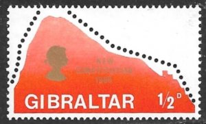 GIBRALTAR 1969 QE2 1/2d New Constitution Issue Sc 222 MNH ODD SHAPED