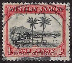 Western Samoa #167 Used H; 1p View of Apia (1935) (2)