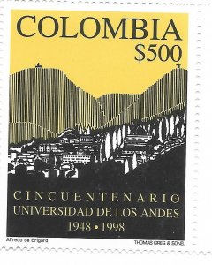 COLOMBIA 1998 UNIVERSITY OF THE ANDES, 50TH ANNIVERSARY, 1 VALUE MINT NH