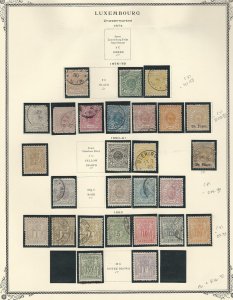 Luxembourg Stamp Collection 1874 to 1882 on 2 Scott Specialty Pages