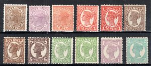 Australia - Queensland 1890-1908  QV values to 2s between SG 192 and 254 MH