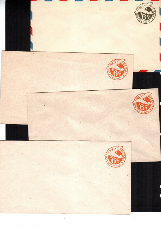 United States UC3 UC5 UC6 UC7 4 diff envelopes mint