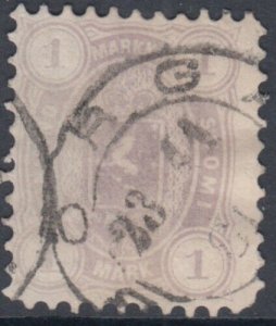 FINLAND Sc # 24: 1M VIOLET, NICE COPY with LIGHT CANCEL