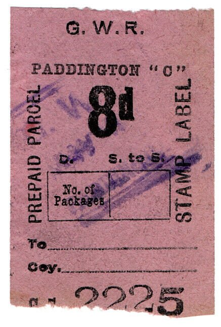 (I.B) Great Western Railway : Prepaid Parcel 8d (Paddington)