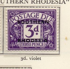 Southern Rhodesia 1951-52 Early Issue Fine Mint Hinged 3d. Optd 217421