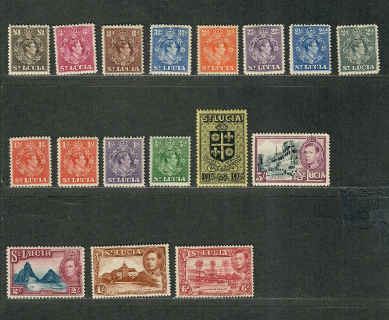 St. Lucia Sc#110-126 M/NH/VF, #125+126 Are LH, Cv. $75