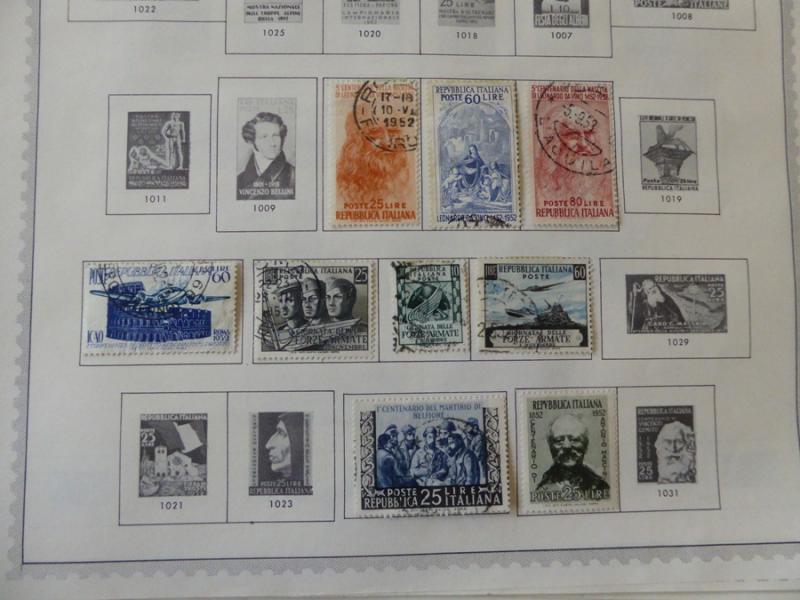 Italy 1951-1958 Stamp Collection on Album Pages