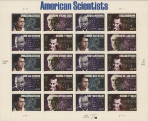 2005 US Scott #3906-3909 37c American Scientists Sheet of 20 MNH