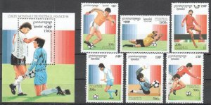 OZ0404 1996 CAMBODIA CAMBODGE SPORT FOOTBALL WORLD CUP 1998 1SET+1BL MNH