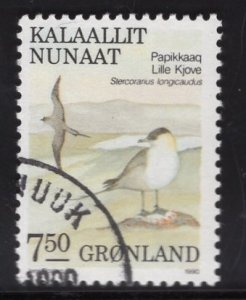 Greenland  #187  used  1990   birds  7.50k