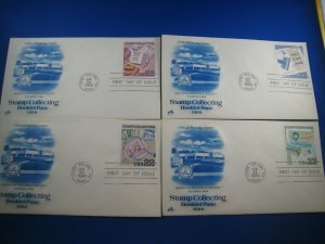 US FDCs - LOT OF 4 - 1986  STAMP COLLECTING                   (fdc12)