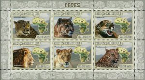 Lions Stamp Panthera Leo Acinonyx Jubatus Panthera Pardus S/S MNH #3032-3037