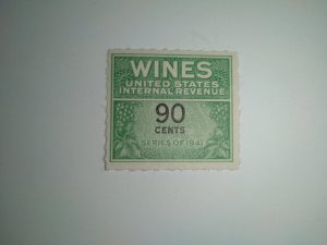 SCOTT #RE144 NINETY CENTS MNH WINE STAMP IMPERF