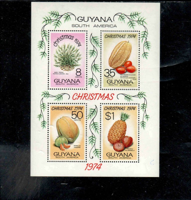 GUYANA #208a  1974  CHRISTMAS     MINT VF LH  O.G  S/S