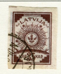 LATVIA; 1919 early Imperf local issue fine used 35k. value fine