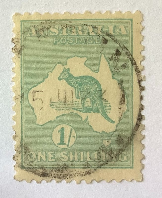 Australia 1929 Scott 98 used - 1s, Kangaroo and Map