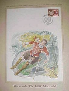 DENMARK LITTLE MERMAID FAIRY TALE  PRINT & WRITE UP SIZE 11 x 812