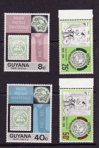 D3-Guyana-Sc#197-200-unused NH set-mailman & UPU emblem-1974