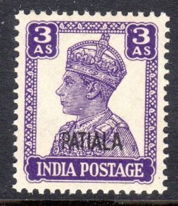 INDIA  --PATIALA    1944     SG 110  3 anna     Mint Never Hinged -typo 