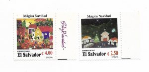 EL SALVADOR 1996 MAGIC CHRISTMAS SET OF 2 VALUES RELIGION MINT NH