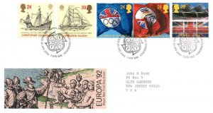 FIRST DAY COVER GREAT BRITAIN OLYMPIC AND PARALYMPIC TEAM SET OF 5 VALUES 1992