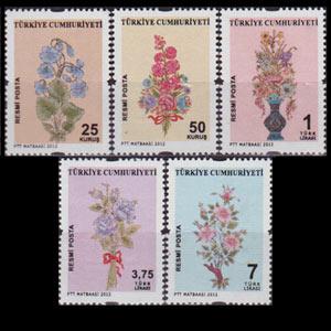 TURKEY 2012 - Scott# O294-8 Flora Designs Set of 5 NH