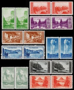 United States Scott 740-748 Horz. Pairs (1934) Mint NH F/VF, CV $21.90 D