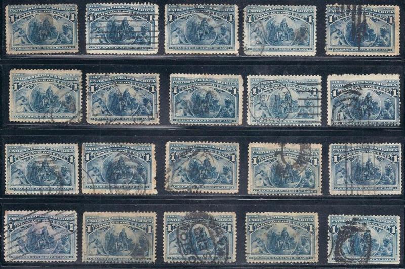 US# 230 $0.01 Columbian Exposition (20) used copie CV$8.00