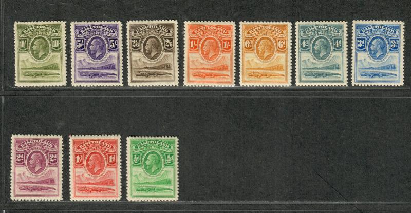 Basutoland Sc#1-10 M/H/VF, Complete Set, Cv. $368