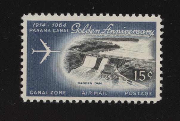 Canal Zone   Sc # C38   15c  Jet over CZ   MNH   SCV  $ 1.25