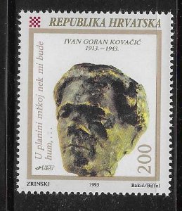 Croatia 1993 Ivan Goran Kovacic Author Sc 153 MNH A3164