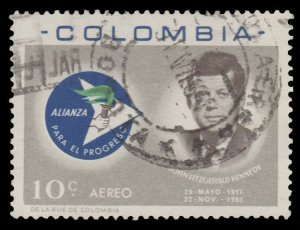 AIRMAIL STAMP FROM COLOMBIA 1963. SCOTT # C455. USED. # 8