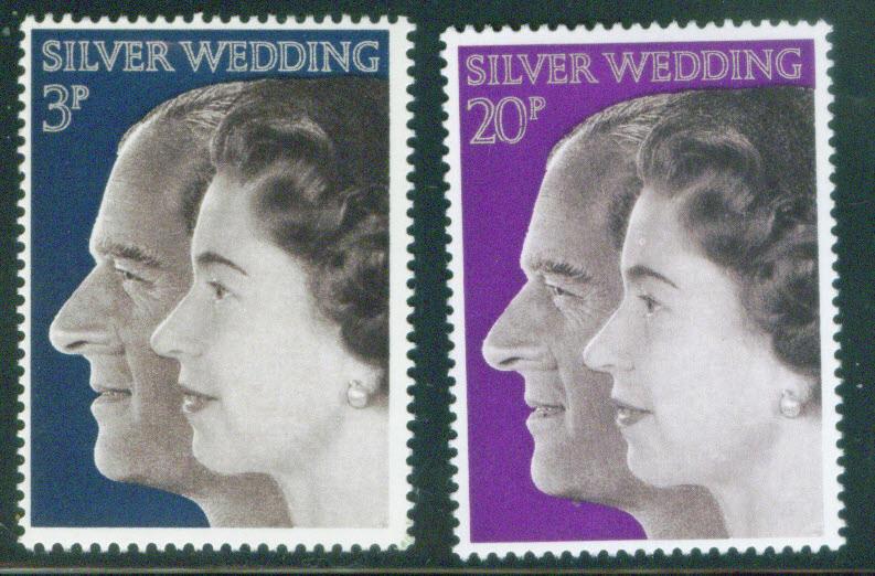 Great Britain Scott 683-684 25th Anniversary 1972  set MNH**