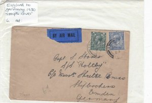 england-germany 1930 stamps cover  ref 8626