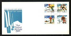 New Zealand, Scott cat. 799-802. Skiing Fields issue. First day cover. ^