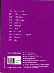 MICHEL CATALOG 2009-2010 SOUTH AMERICA PART 1 ARGENTINA TO ININI AS SHOWN